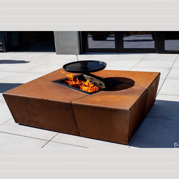 Brasero de table en acier corten de la marque Augoust Brasero sur Club Brasero