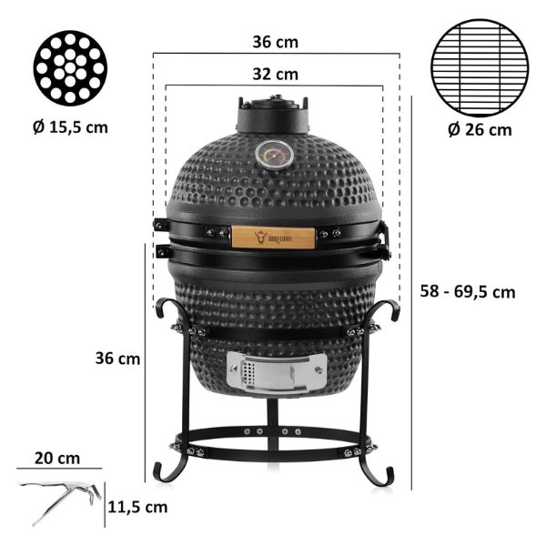 Dimensions du kamado BBQ Toro sur Club Brasero 